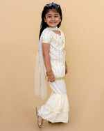 Thumbnail for Lil Drama Girls Kurta Sharara Set - Off White - Distacart