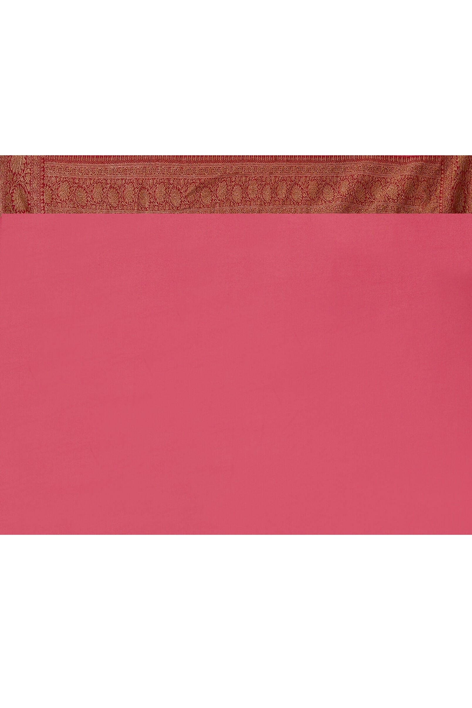 Joban Fashion Rouge Pink Crepe Chiffon Pure Handloom Banarasi Silk Saree