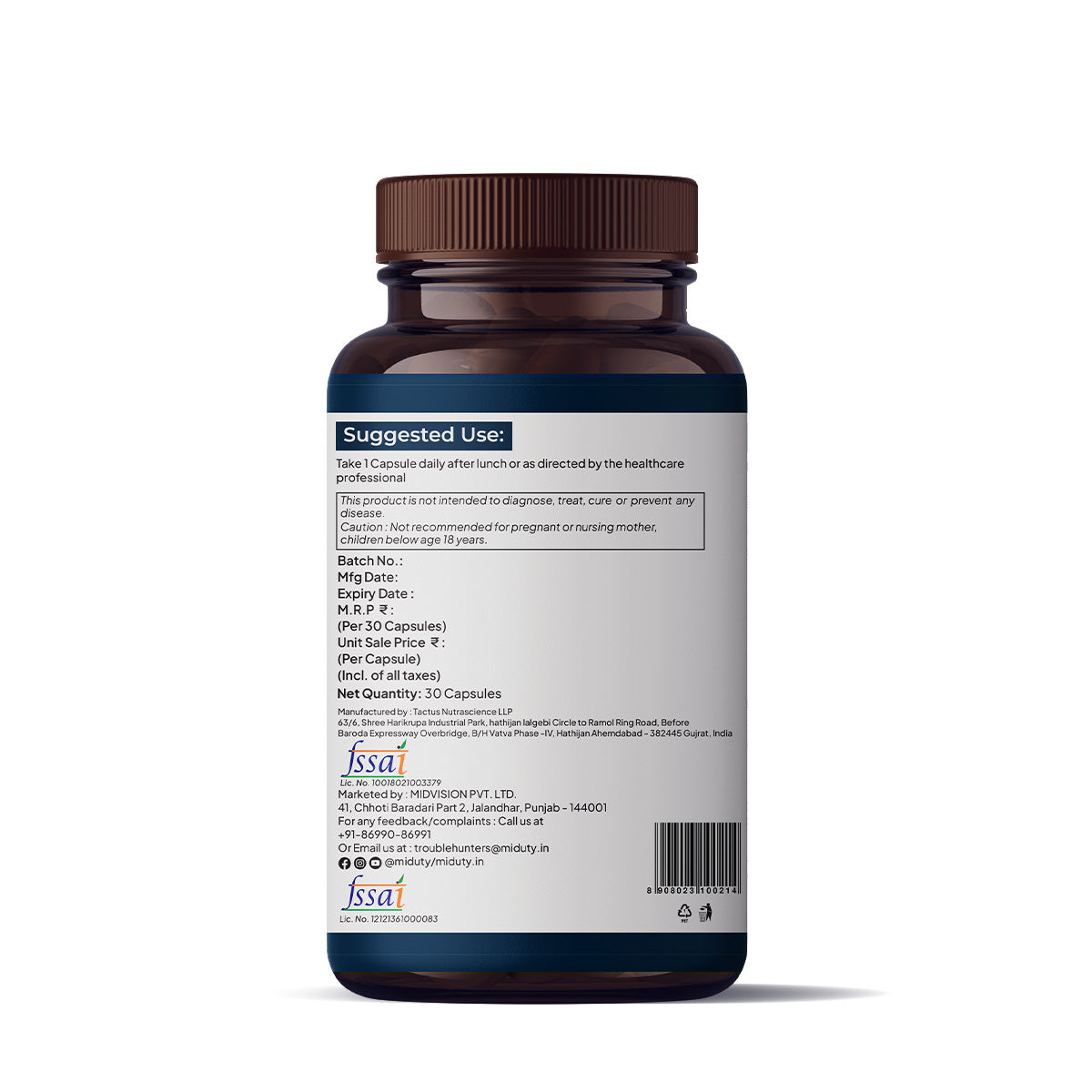 Miduty by Palak Notes Memory & Focus Capsules - Distacart