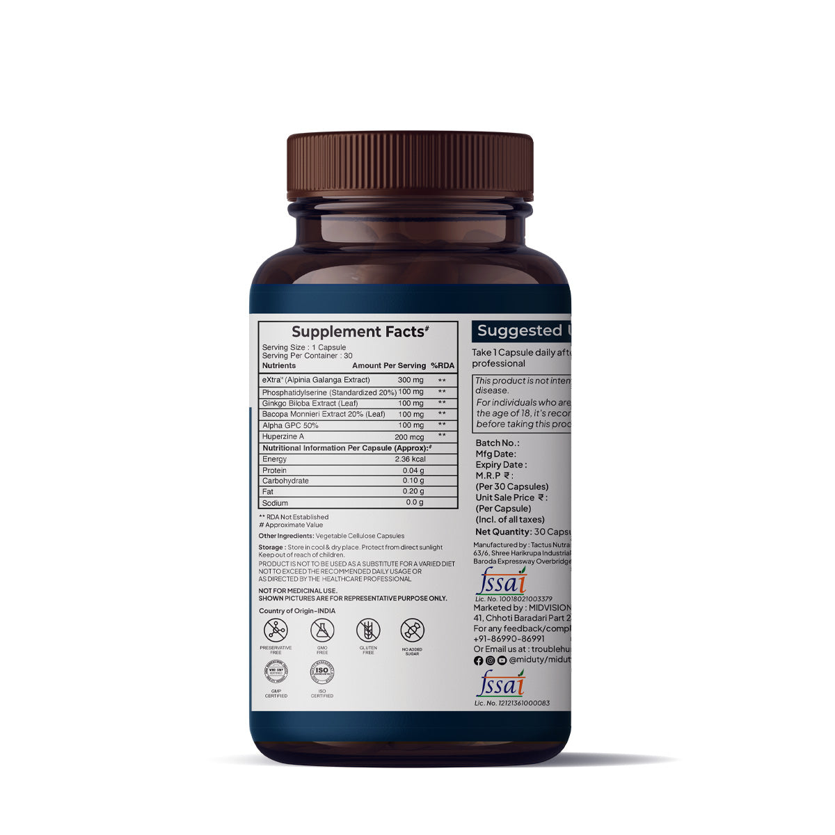 Miduty by Palak Notes Memory & Focus Capsules - Distacart