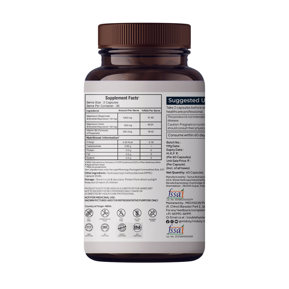 Miduty by Palak Notes Magnesium Relax Capsules - Distacart