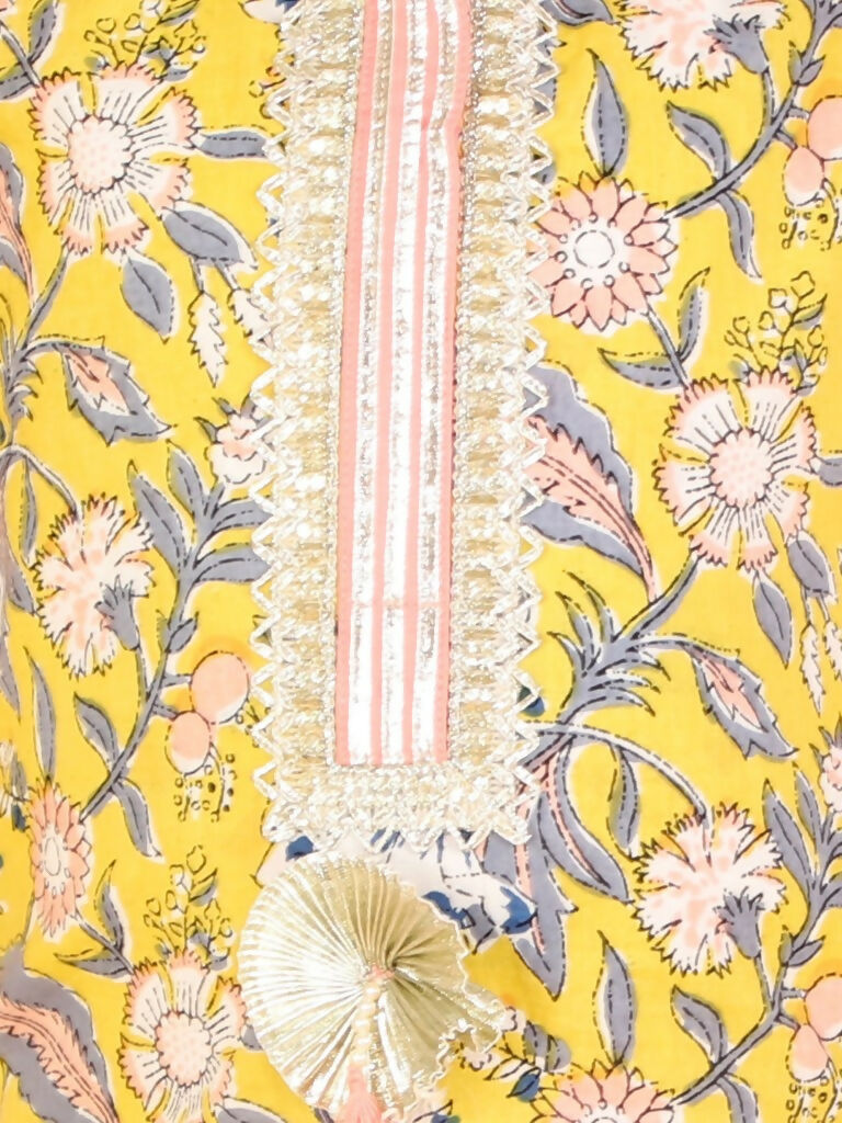 Lil Drama Girls kurta with sharara set - Yellow - Distacart