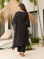 Thumbnail for The52 Women Embroidery Work with Viscose Fabric Straight Kurta, Pant and Dupatta Set