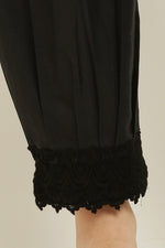 Thumbnail for PAVONINE Black Color Afghani Style Lace Hem Cotton Fabric Palazzo For Women - Distacart