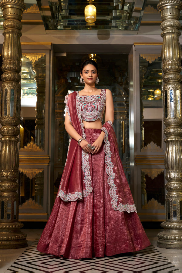 Lehenga Mart Designer Lehenga Choli - Maroon - Distacart