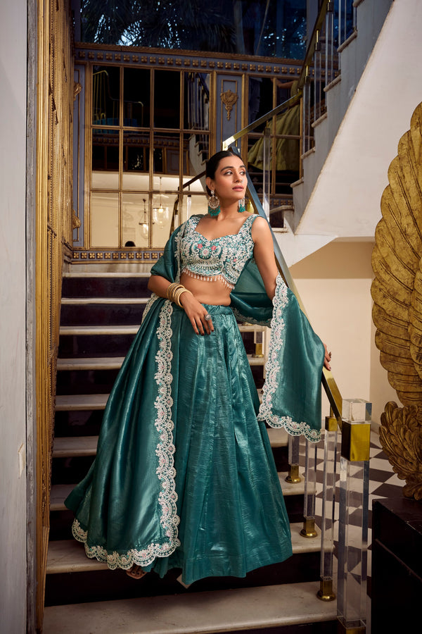 Lehenga Mart Designer Lehenga Choli - Teal - Distacart