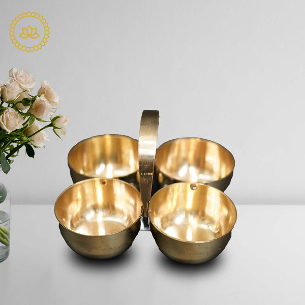 Brass Chowmukh Haldi Kumkum Holder - Distacart