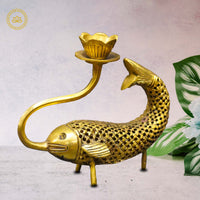 Thumbnail for Brass Fish Candle Stand: Coastal Charm for Homes - Distacart