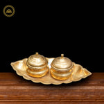 Thumbnail for Brass Haldi Kumkum Holder - Distacart