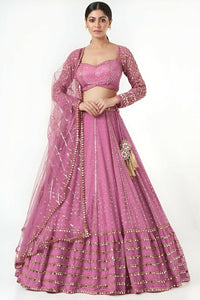 Thumbnail for Aastha Fashion Women's Pink faux Georgette sequence With Thread And Jari Embroidery Work Lehenga Choli