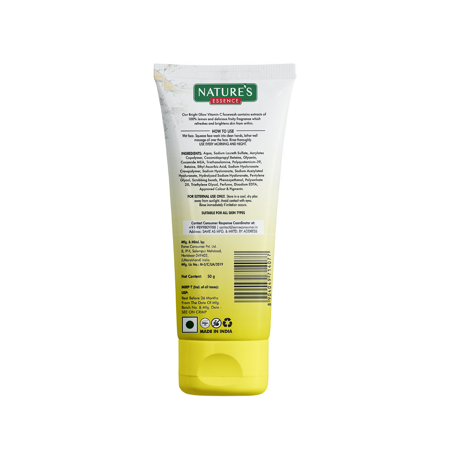 Nature's Essence Bright Glow Vitamin C Gel Face Wash - Distacart