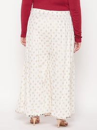 Thumbnail for Wahe-NOOR Cream Polka Dot Rayon Sharara