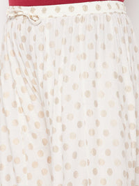 Thumbnail for Wahe-NOOR Cream Polka Dot Rayon Sharara