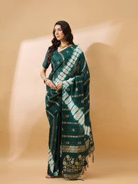 Thumbnail for NOZ2TOZ Women Party Wear Cotton Saree with Unstitched Blouse - Green