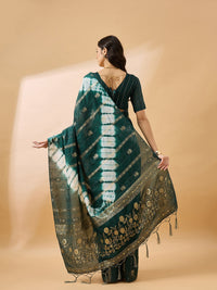 Thumbnail for NOZ2TOZ Women Party Wear Cotton Saree with Unstitched Blouse - Green