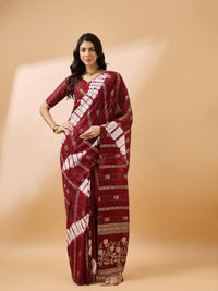 Thumbnail for NOZ2TOZ Women Party Wear Cotton Saree with Unstitched Blouse - Red