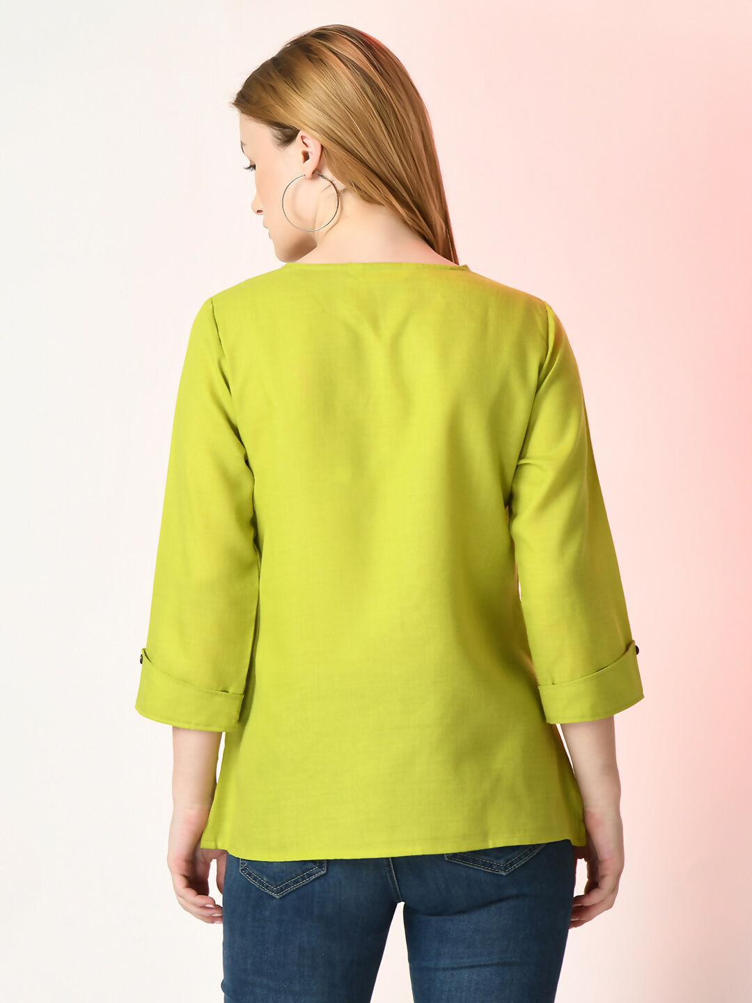 Myshka Women's Green Solid Top - Distacart