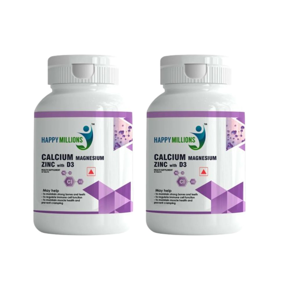HappyMillions Calcium, Magnesium, Zinc with Vitamin D3 Tablets - Distacart