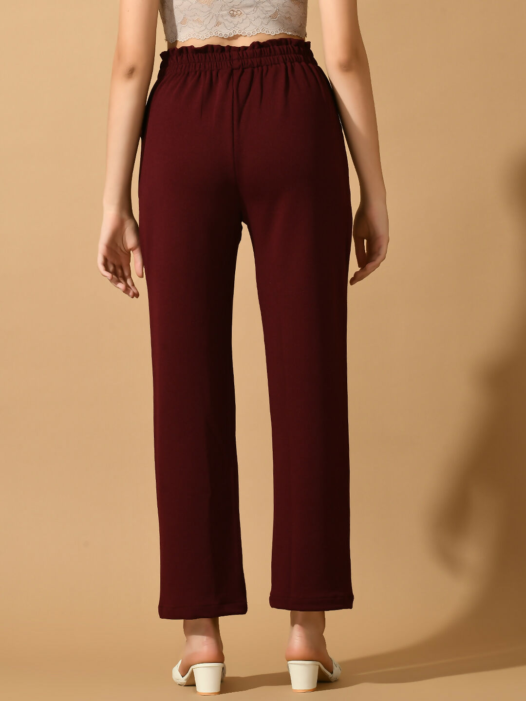 Myshka Women's Violet Straight Fit Party Trouser - Distacart