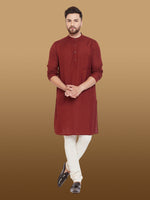 Thumbnail for Even Apparels Men's Pure Cotton Maroon Kurta - Distacart