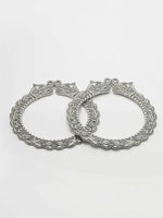 Thumbnail for NVR Women's Set of 2 Silver-Toned German Silve Oxidised Elephant Design Handcrafted Bangles - Distacart
