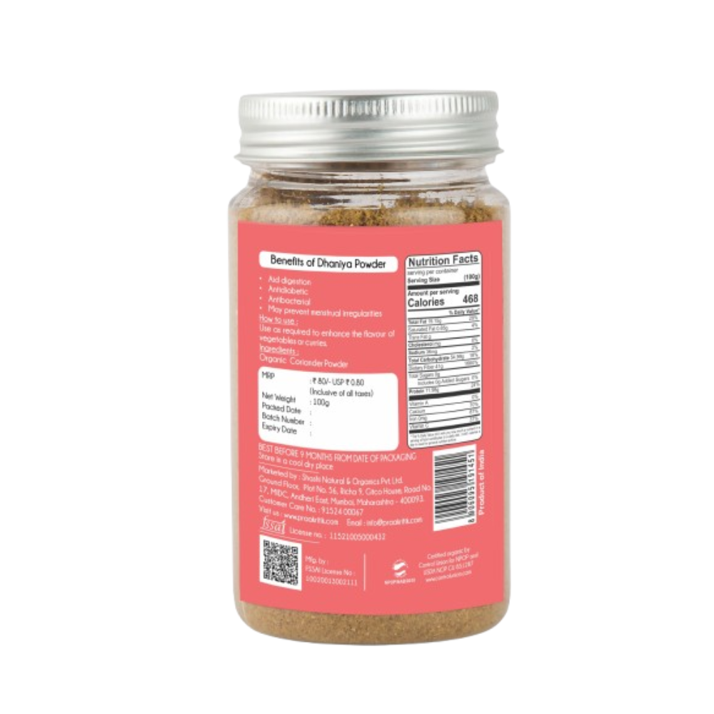 Praakritik Organic Dhaniya Powder - Distacart