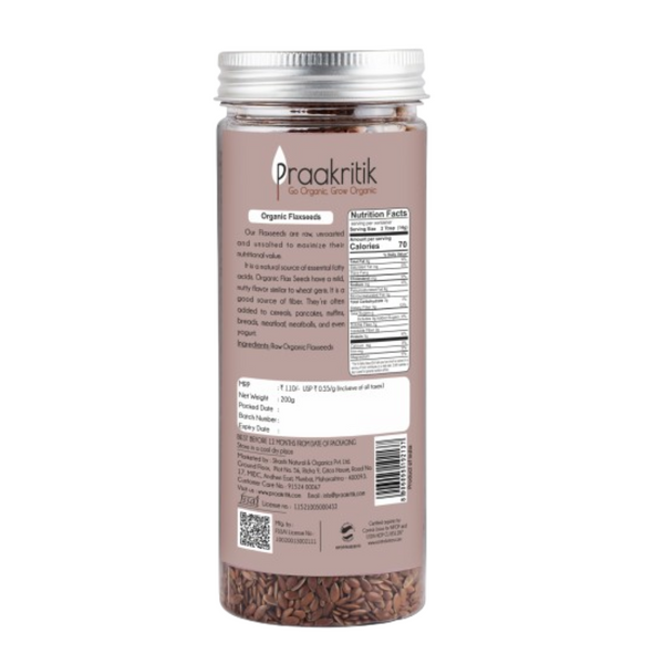 Praakritik Organic Raw Flaxseeds - Distacart