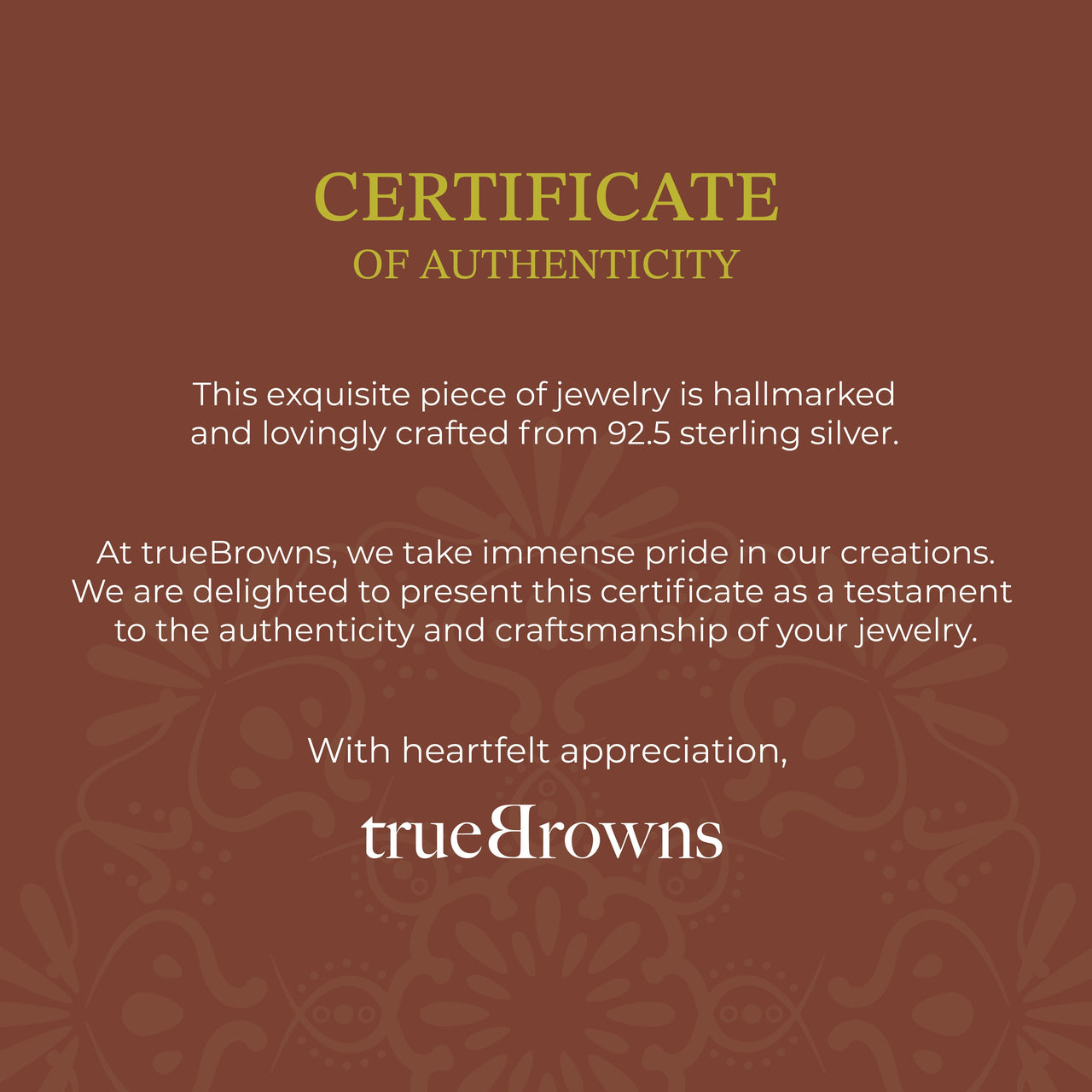trueBrowns Sterling Silver "Bhai" Inscribed Rakhi