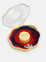 Thumbnail for NVR Women & Men Set of 2 Blue Evil Eye Bhaiya Bhabhi Rakhi Set With Roli Chawal - Distacart