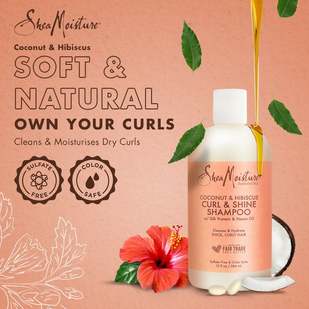 Shea Moisture Coconut & Hibiscus Curl & Shine Shampoo - Distacart
