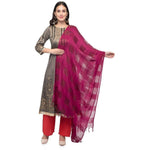 Thumbnail for A R Silk Women's Cotton Window Check Purple Regular Dupatta