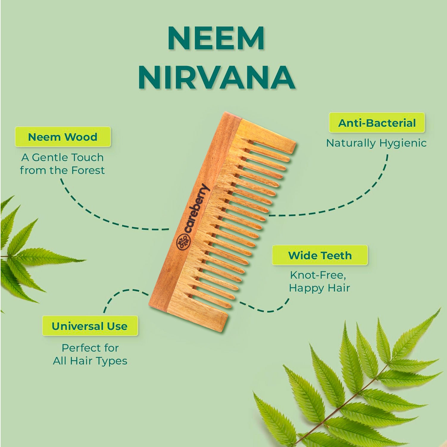 Careberry Neem Nirvana Shampoo Comb - Distacart