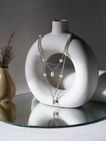 Thumbnail for Layered Pearl and Silver Neckpiece (silver) - Ruby Raang - Distacart