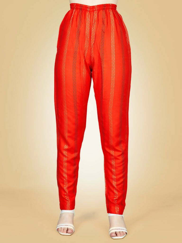 Jyoti Fashion Women's Orange Viscose Rayon Embroidered Kurta Pant Set - Distacart