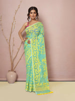 Thumbnail for Joban Fashion Light Green Cotton Blend Jamdani Saree