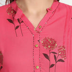 Thumbnail for Anubhutee Women's Rayon Floral Printed Pink Kurta with Palazzo - Distacart