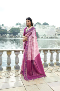 Thumbnail for Aastha Fashion Pink Floral Printed Cotton Silk Saree with Blouse - Distacart