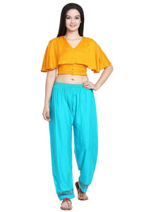 Thumbnail for Asmaani Turquoise Color Plain Lace Palazzo