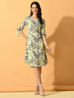 Thumbnail for Myshka Women's Lime Green A-Line Party Dress - Distacart