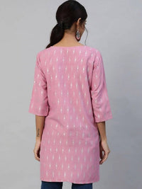 Thumbnail for Anubhutee Mauve & White Ethnic Motifs Printed Mirror Work Mirror Work Kurti - Distacart