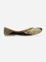 Thumbnail for Desi Colour Women Indian Ethnic Footwear-Black Pearl Shine - Distacart