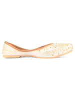 Thumbnail for Desi Colour Women Indian Ethnic Footwear-White Dabka - Distacart