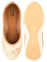 Thumbnail for Desi Colour Women Indian Ethnic Footwear-White Dabka - Distacart
