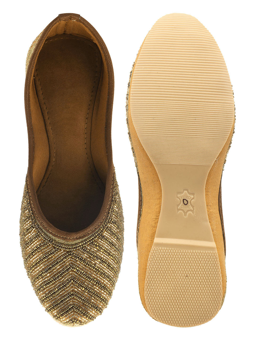 Desi Colour Women Indian Ethnic Footwear-TPR-Golden Lines - Distacart