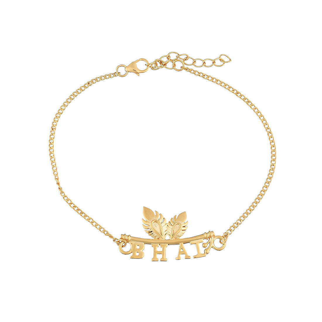 trueBrowns 925 Sterling Silver 22k Gold Micron Plated Bhai Bracelet Rakhi