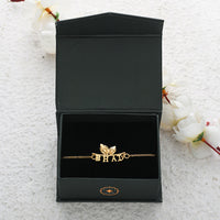 Thumbnail for trueBrowns 925 Sterling Silver 22k Gold Micron Plated Bhai Bracelet Rakhi