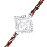 Thumbnail for trueBrowns 925 Sterling Silver Precious Om Thread Rakhi