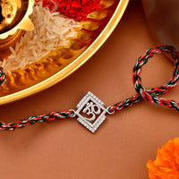 Thumbnail for trueBrowns 925 Sterling Silver Precious Om Thread Rakhi