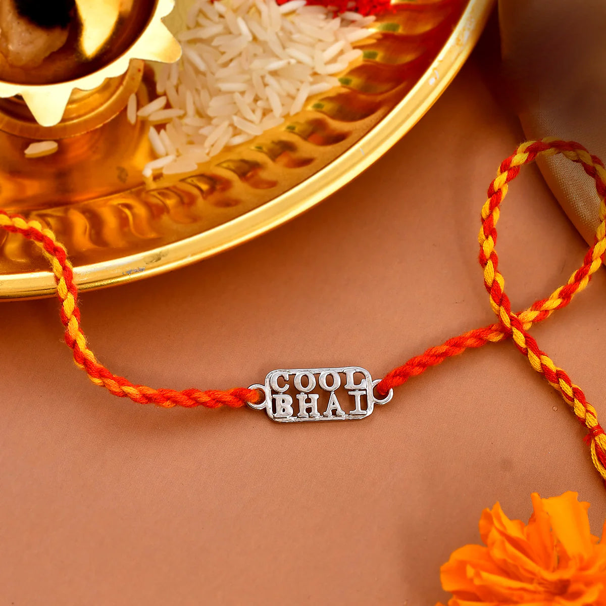 trueBrowns 925 Sterling Silver Precious Cool Bhai Thread Rakhi
