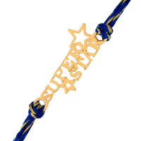 Thumbnail for trueBrowns 925 Sterling Silver 22k Gold Micron Plated Superstar Thread Rakhi